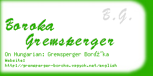 boroka gremsperger business card